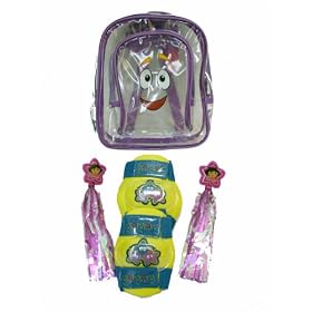 Dora Handlebar Bag, Knee and Elbow Pads, and Streamers Combo Pack by Dora the Explorer