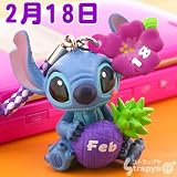 ディズニー365日誕生日＆記念日スティッチ根付(2月18日)