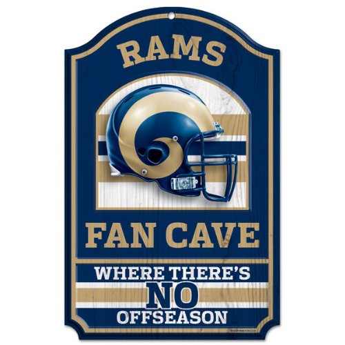 NFL St. Louis Rams 11-by-17 inch Fan Cave No Offseason Wood Sign