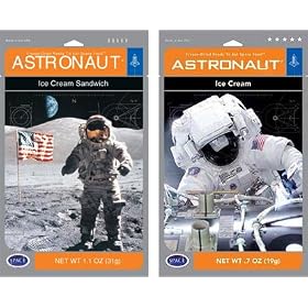 Astronaut Ice Cream & Ice Cream Sandwich' Nasa Space Treats developed for the early Apollo Space Missions' frozen -40 F, vacuum dried and ready to eat (no refrigeration required)