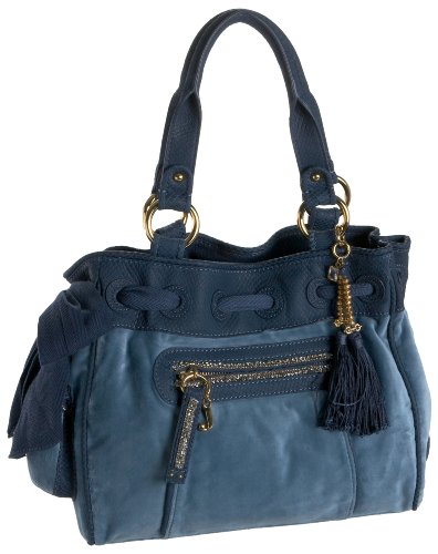 Juicy Couture Fashion Velour Day-Dreamer Tote,Blue Fox,one size
