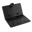 Funda de cuero negro con teclado interfaz Micro USB para PC 7 pulgadas Tablet MID