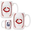 Minnesota Twins MLB 2pc Ceramic Gameball Mug Set - Primary Logo by Great American Products