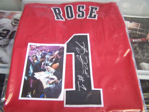Derrick Rose Chicago Bulls Signed Autographed Basketball NBA Jersey Coa & Tamper Proof Hologram Proof Photo