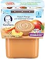Gerber Second Foods Peach Oatmeal, Mango, 3.5 oz, 2 count,  (Pack of 8)