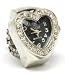 Nine Black Face Heart Ring Watch with Ice Crystals on Adjustable Stretch Band Silver Tone