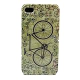 Bicycle Retro Design Hard Skin Case Cover for Apple iPhone 4 4S 4G Gen + One Headset Winder