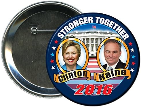 Hillary Clinton and Tim Kaine Round 2016 Campaign Button 1
