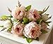 hilingo 1 Bouquet Fake Peony Artificial Flowers Home Wedding Decor Pink