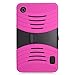 Eagle Cell Alcatel OneTouch Pop 7 Tablet Hybrid Armor Protective Case with Stand - Retail Packaging - Black/Hot Pink