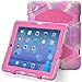 iPad Cases,iPad 2 Case,iPad 3 Case,iPad 4 Case,TRAVELLOR[Heavy Duty]Three Layer Armor Defender And Full Body Protective Case Cover With Kickstand And Screen Protector for iPad 2/3/4-PinkCamo/Pink