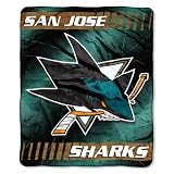 NHL San Jose Sharks 50-Inch-by-60-Inch Micro-Raschel Plush Throw "Face Off" Design