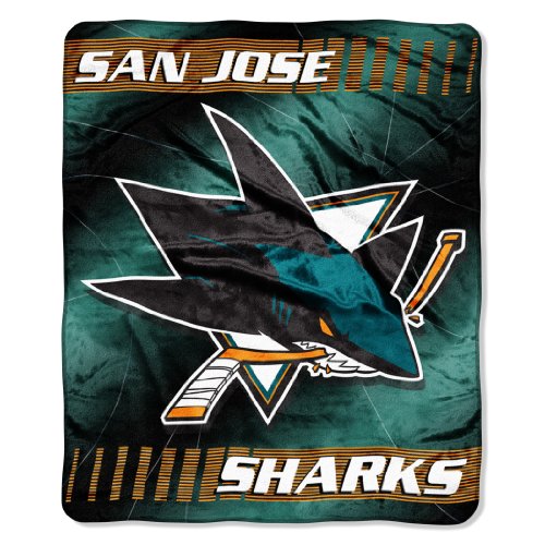 NHL San Jose Sharks 50-Inch-by-60-Inch Micro-Raschel Plush Throw