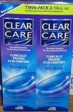 CIBA Vision CLEAR CARE Contact Lens Solution 2 16oz Bottles Free Cup & Disc