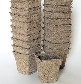 David's Garden Tool Seed Starter Organic Cow Pot 3 Inches Square 20 per Order