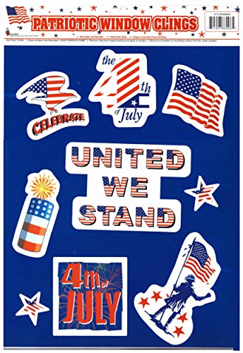 Window Clings Fourth of July Flags and Fireworks