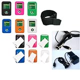 Creative Lab Zen V and V Plus 1GB 2GB 4GB Solid Color Silicone Skin Case Cover with Accessories Pack - Bundled with Home Travel Charger and 12v Premium Car Charger - 6 Color Choices