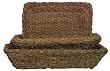 Natural Hand Woven Seagrass Rectangle Trays Lg=28 1/2"x16 1/2"x4 1/2"H Set of 3