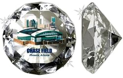 Chase Field On A 4" Diamond Glass. Jewelry Box Included