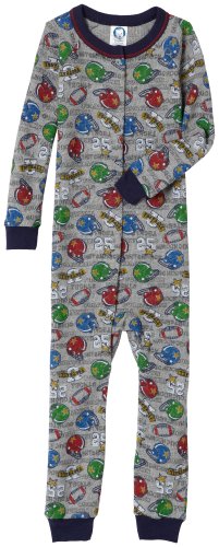 Gerber Football Thermal Underwear Unionsuit, Grey Heather, 0-6 Months
