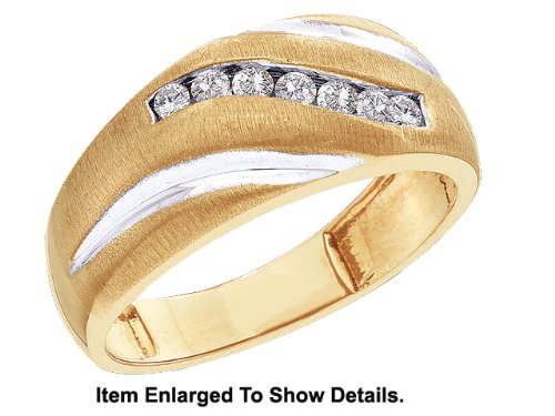 Nice Men's 2Tone Genuine Gold and 1/4Ctw. Diamond Ring