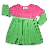 SILVER PONY - Silver Pony - Infant Girls Long Sleeve Tie Dye Dress, Pink, Green