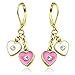 Heart Earrings For Women Gold Plated Dangle Earrings - Heart Hoop Earrings For Women Heart Earrings For Teens Quality Fashion Jewelry Earrings For Mom For Mothers Day Gifts Secure Leverback Earrings
