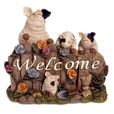 Pigs Welcome Sign 11"X9.5"