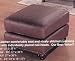 Brown Leather Ottoman Nail Head Accents with Wood Bun Foot