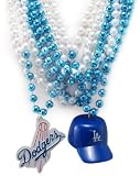 MLB Los Angeles Dodgers Team Medallion, Mini-Helmet and Mardi-Gras Bead Set