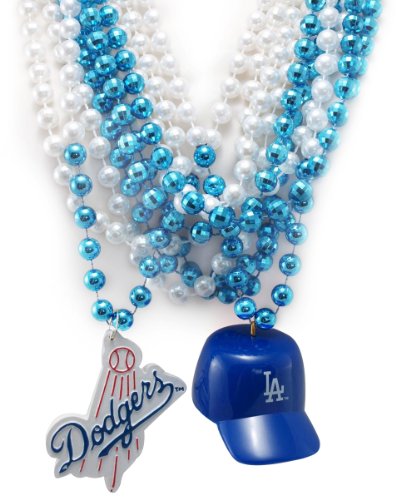 MLB Los Angeles Dodgers Team Medallion, Mini-Helmet and Mardi-Gras Bead Set