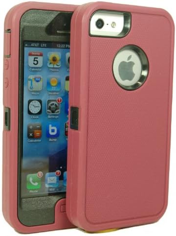 BeautyChase(TM) Iphone 5/Iphone 5S Defender Body Armor Case Red on Black Comparable to Otterbox Defender Series