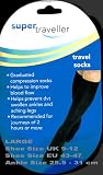 from SUPER TRAVELLER SUPER TRAVELLER Compression Travel Flight Socks Size 9-12, 43-47 LARGE - BLACK Model 55
