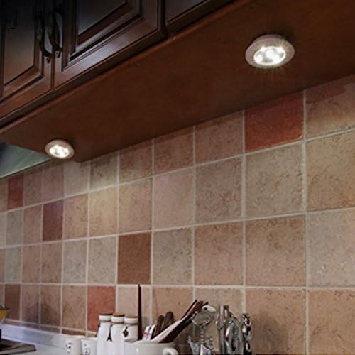Ulive LED Tap Light, Wireless Battery Operated Push On/off for Closet, Cabinet, Wardrobe, Cupboard (2pcs)
