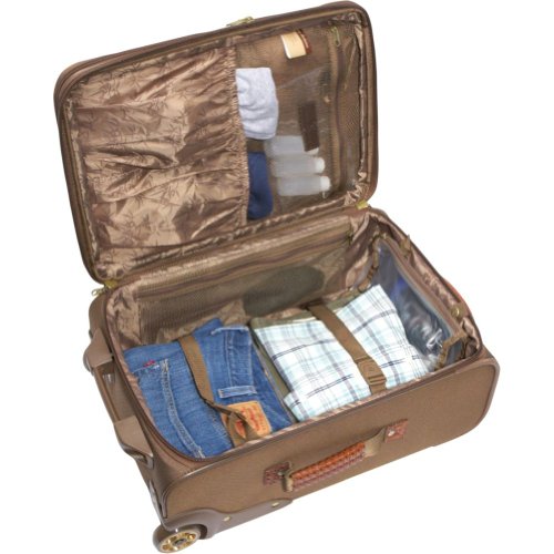 Tommy Bahama Luggage Retreat 21 Inch Rolling Expandable Upright, Olive/Dark Brown, One Size