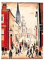 The Organ Grinder art print by L.S Lowry, 70cm x 50cm