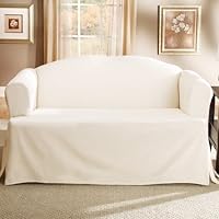 Lightweight Cotton T-Cushion Sofa Slipcover - Natural