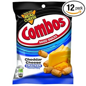 COMBOS Cheddar Cheese Cracker Medium Bag, 7-Ounce (Pack of 12)
