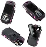 CELLET PINK TRIM PREMIUM STINGRAY RUBBER CASE (with detachable swivel clip) for RIM BLACKBERRY 8100 PEARL