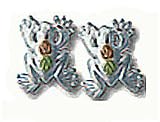 Landstroms Black Hills Gold and Silver Frog Earrings, for pierced ears - ER609SS