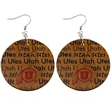 NCAA Dayna U Utah Utes Infinity Round Wooden Earrings