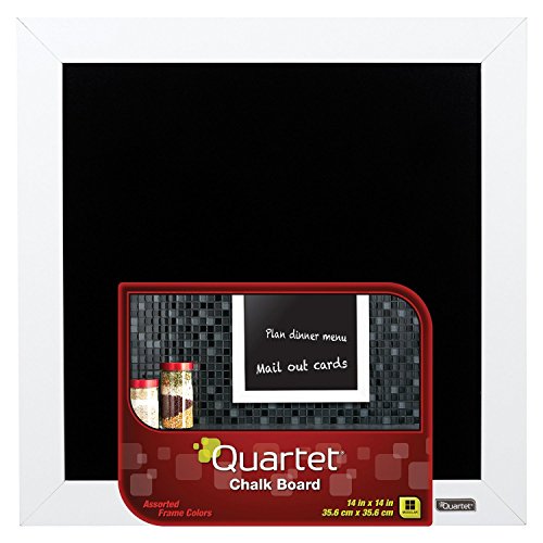 Quartet Chalkboard, 14 x 14 Inches, White Wood Finish Frame (90006-A)