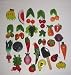 25 Piece Set Hand Made Decorative Fruit and Vegetable Fridge Magnets 1.5