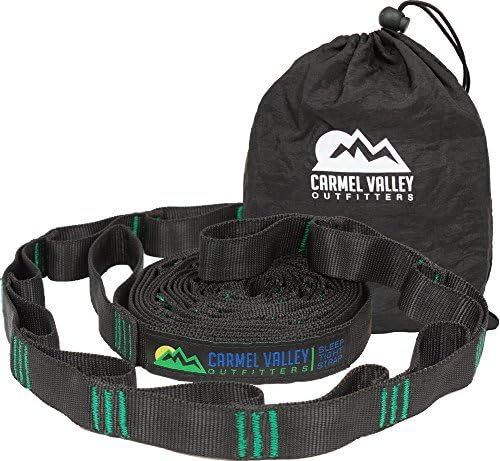 Carmel Valley Outfitters Adjustable Hammock Tree Straps (Set of 2) - Heavy Duty Extra Long Polyester Suspension System Will Not Stretch