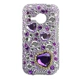 Sparkling Purple Pearl Emblem Heart Full Diamond Rhinestone Snap on Hard Skin Bling Cover Case for Htc Droid Eris 6200 Photo Sparkling Purple Pearl Emblem Heart Full Diamond Rhinestone Snap on Hard Skin Bling Cover Case for Htc Droid Eris 6200