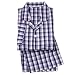 Savile Row Mens Purple Lilac White Check Pyjamas