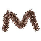 Pack of 2 Mocha Pre-Lit Laser Tinsel Garlands 9' x 12