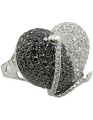 14k White Gold  4.9ctw Diamond Heart cocktail Ring LR1515SU Size 7.5