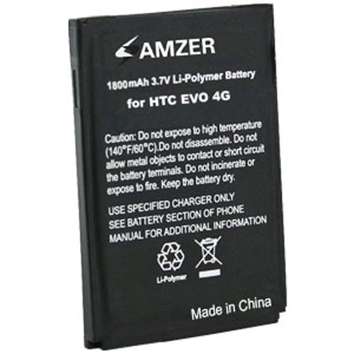 Amzer 1800 mAh Lithium Ion Standard Battery for HTC EVO 4G