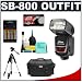 Nikon SB-800 AF Speedlight Flash + 4 Batteries & Charger + Tripod + Nikon Gadget Case for Nikon D40, D40x, D50, D60, D70s, D80, D200, D300 & D700 Digital SLR Cameras